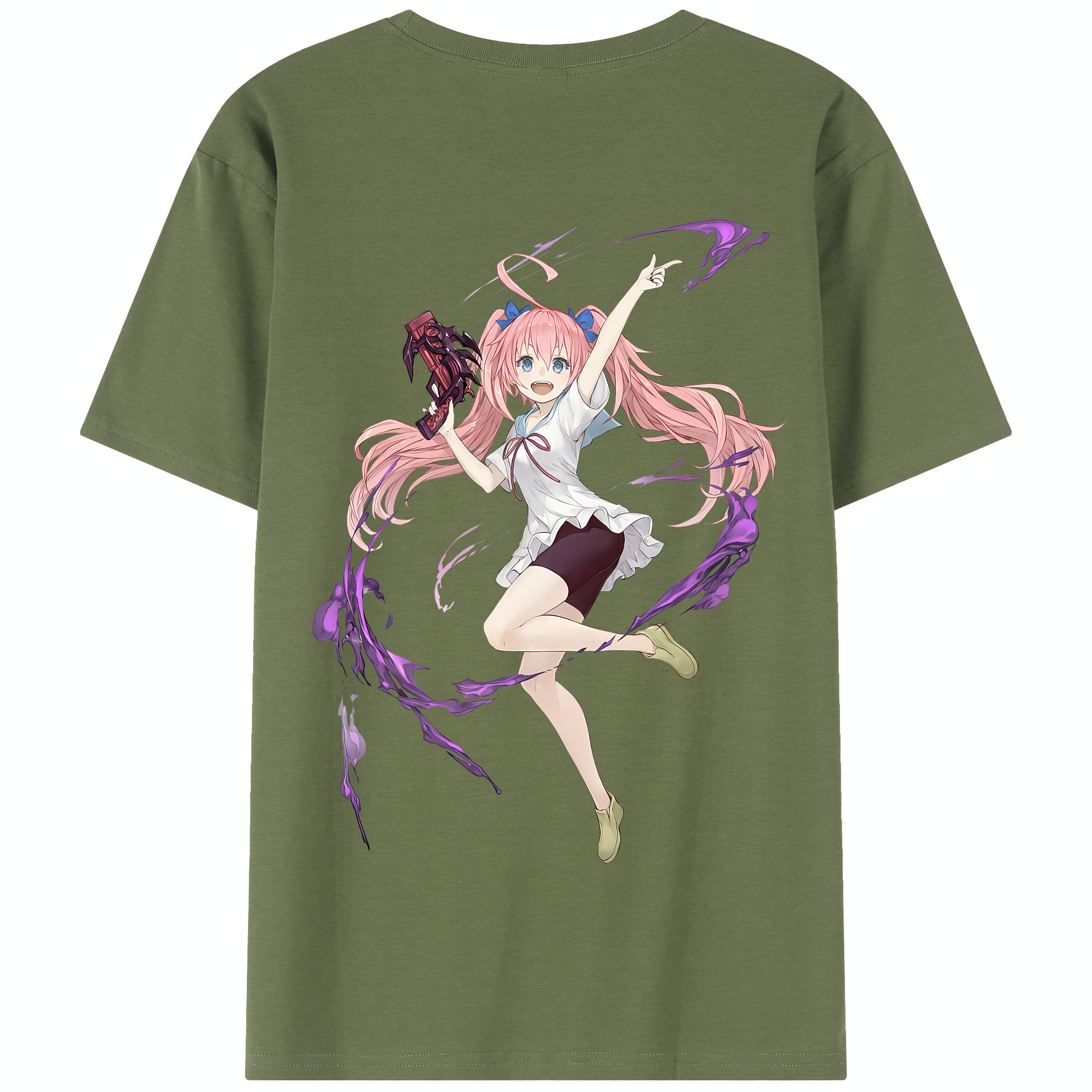 （画像用） 転スラ Regarding Reincarnated to Slime 綿100％半袖Tシャツ（背面プリント）
